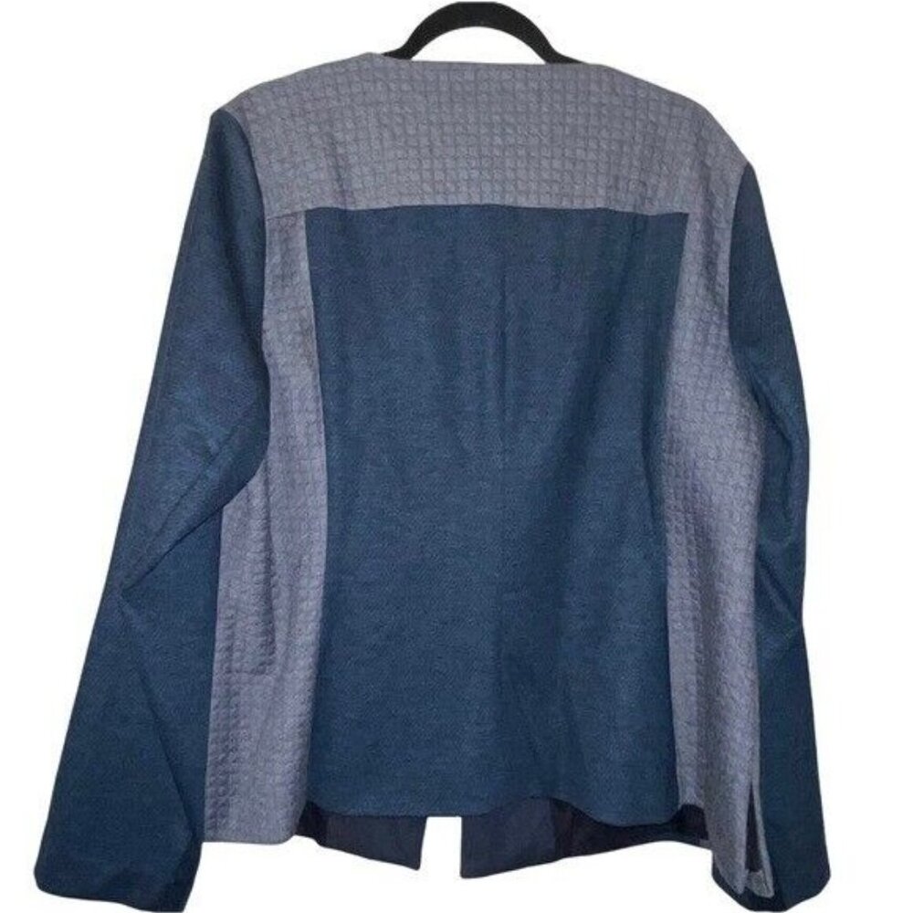 Lane Bryant Women's Jacket Blazer Blue Quilted Panel Size 22 Office Career - Picture 2 of 9